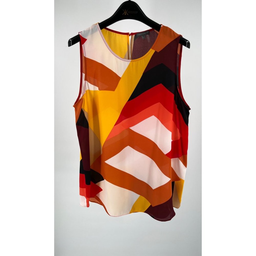 Vince Camuto Abstract Sleeveless Top Size Large
